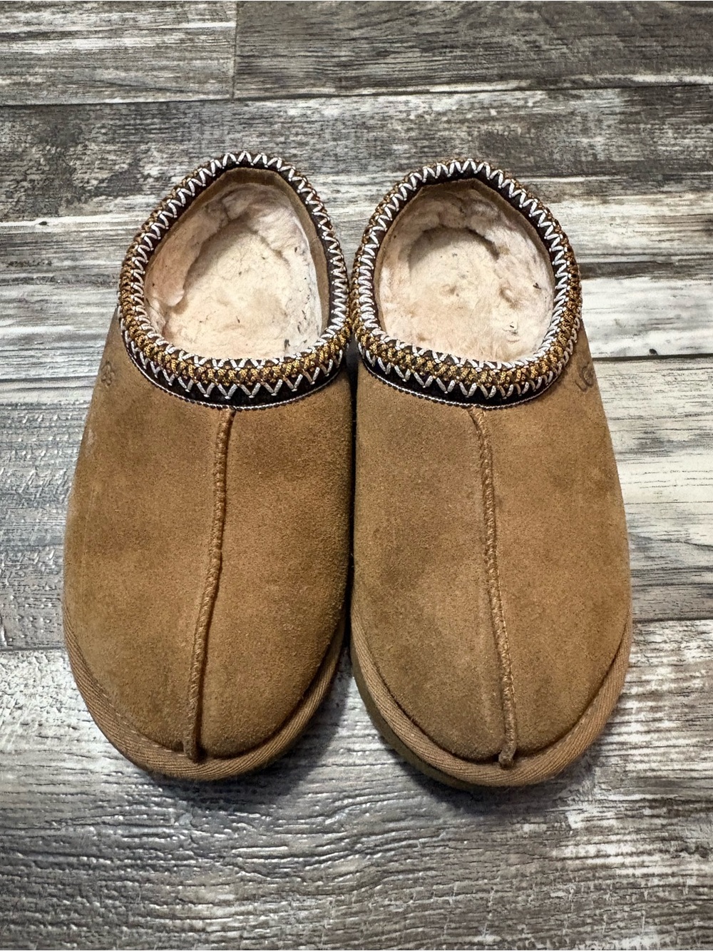 UGG Women's Chestnut Suede Shearling-Lined Slip-On Clog